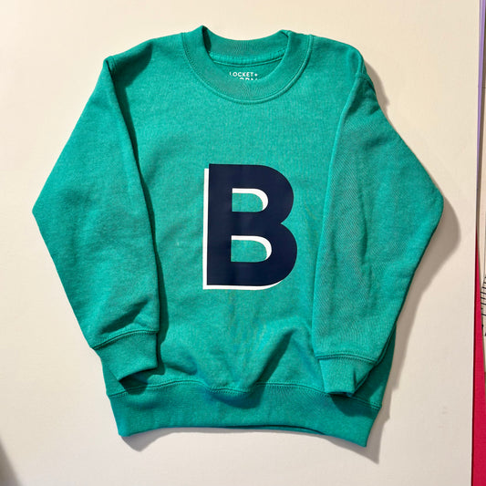 SALE Kids Personalised Navy Initial Sweatshirt - 5-6 years