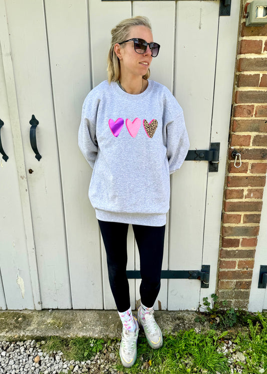 SALE Adult Three Hearts Sweatshirt - Extra Large