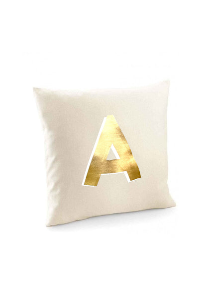 Personalised Gold Initial Cushion