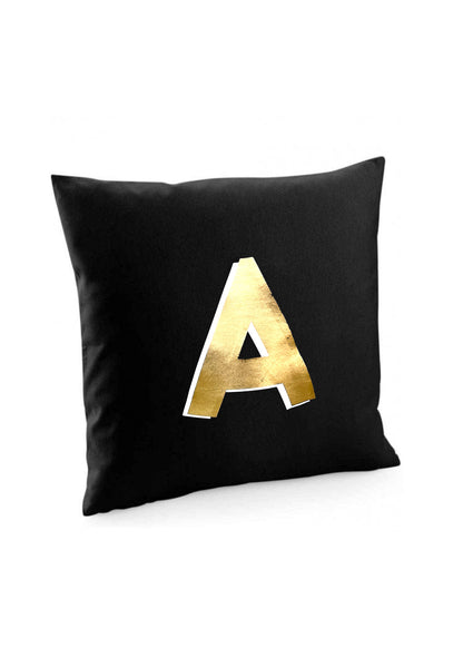 Personalised Gold Initial Cushion