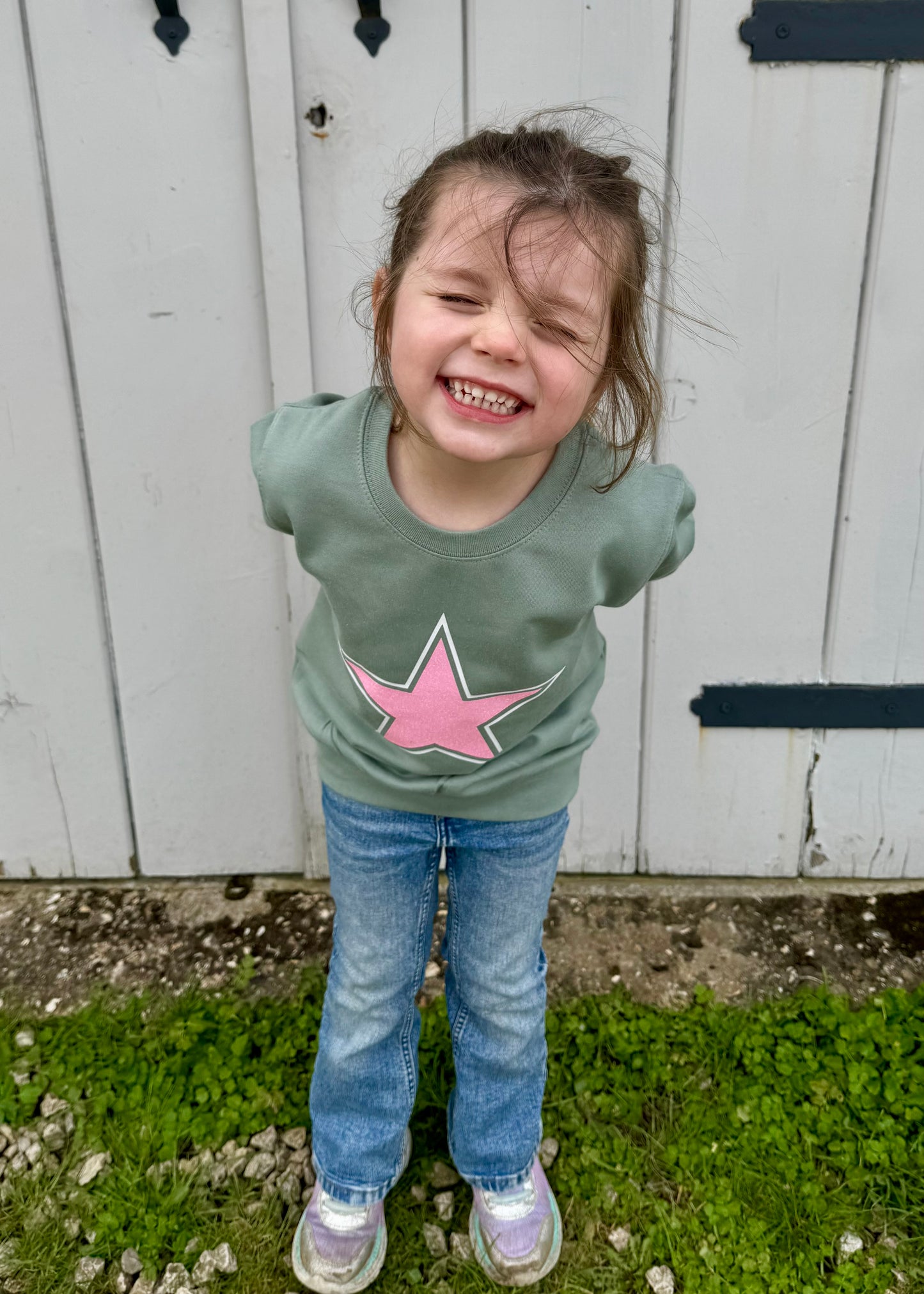 Kids Glitter Star Sweatshirt