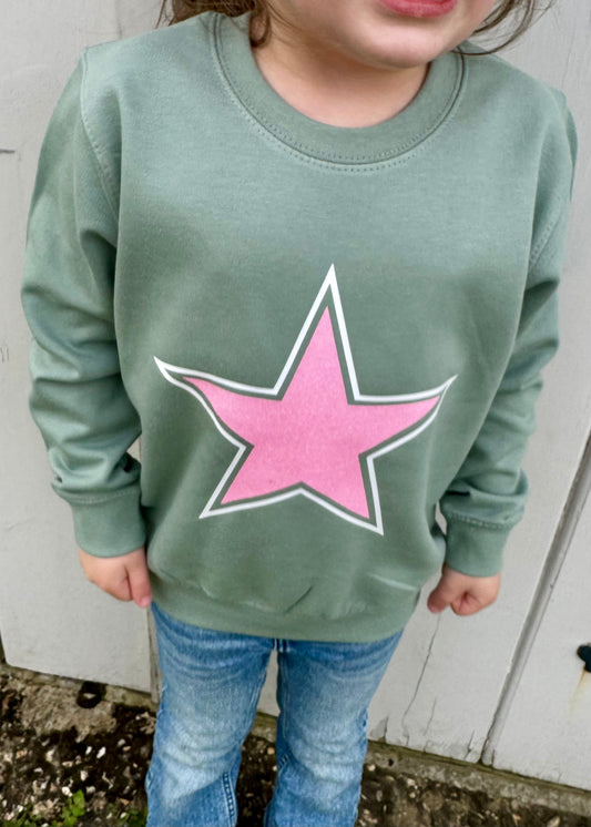 Kids Glitter Star Sweatshirt