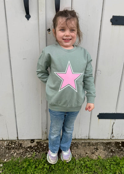 Kids Glitter Star Sweatshirt