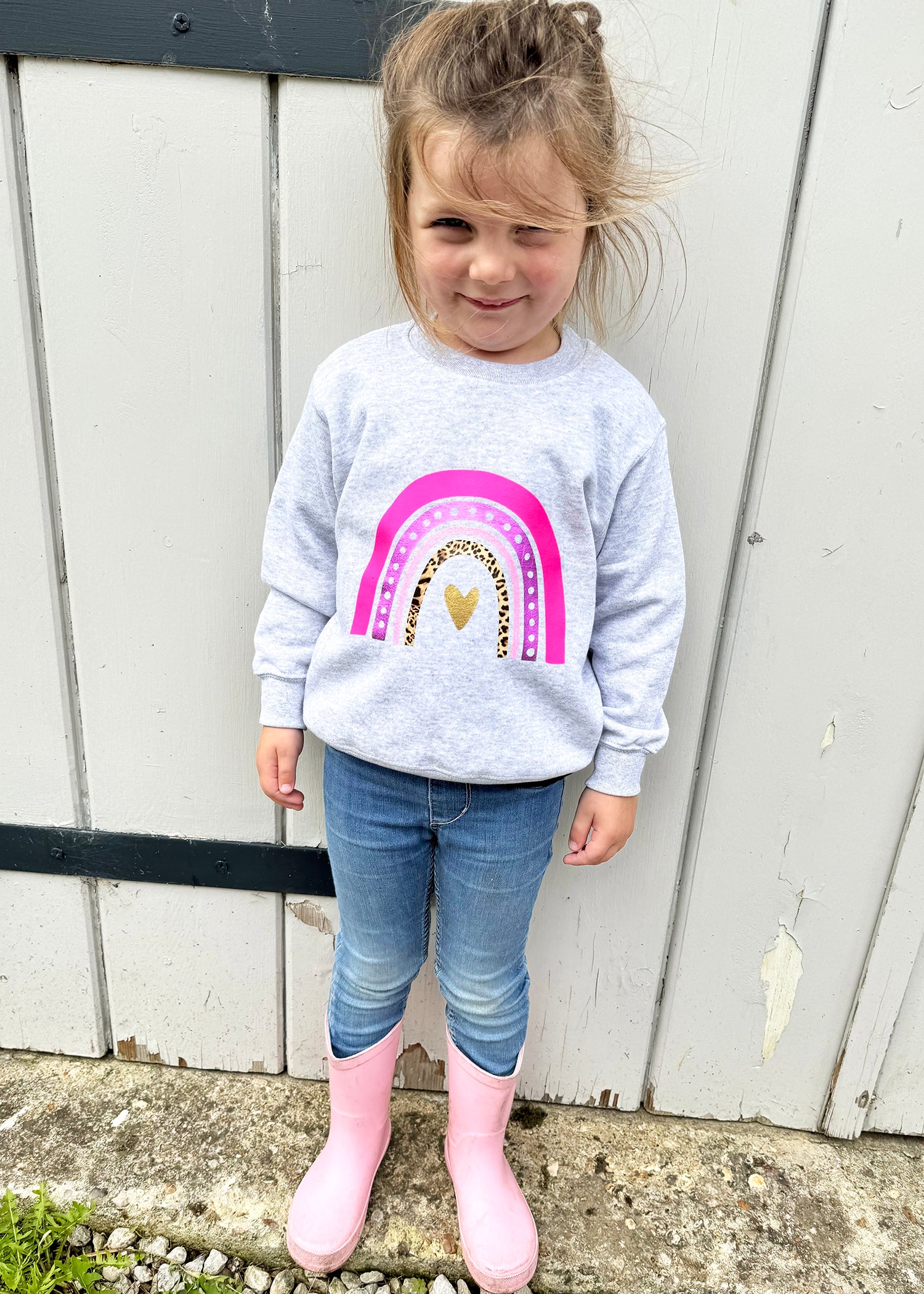 Grey best sale rainbow sweatshirt