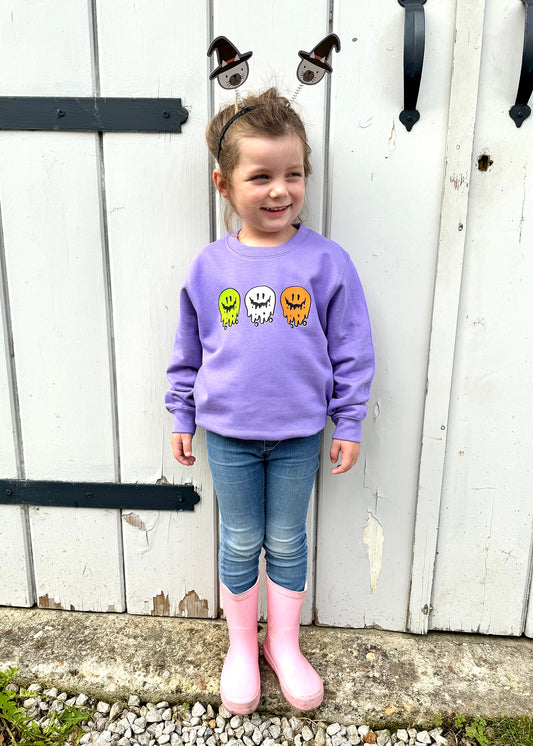 SALE Kids Halloween Smiley Faces Sweatshirt - 5-6 years