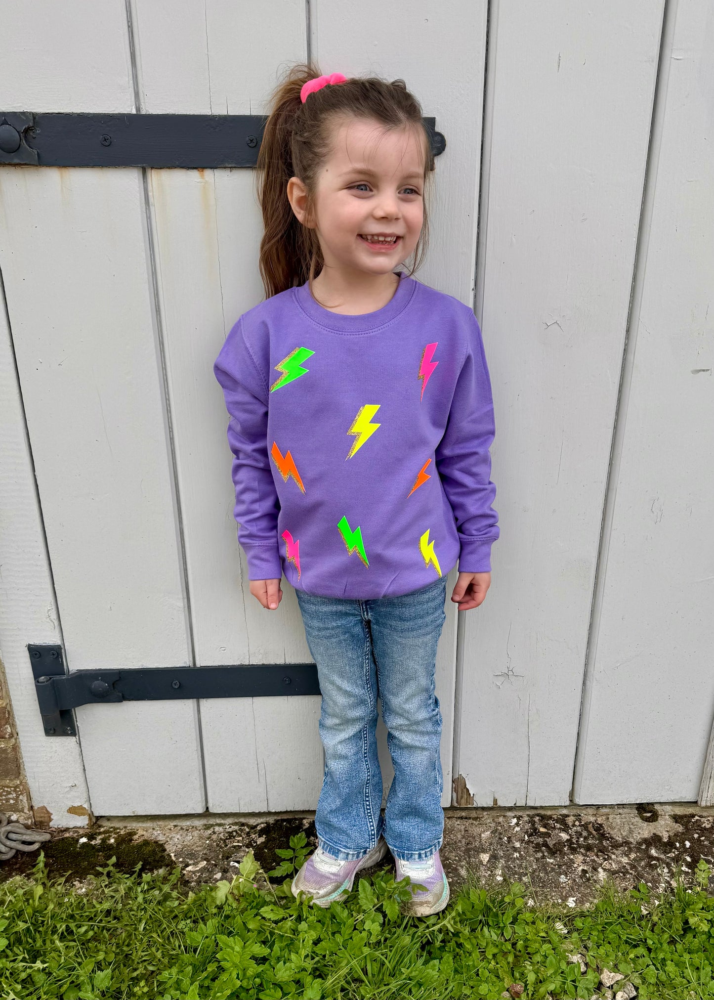 Adult Neon Lightening Bolt Sweatshirt