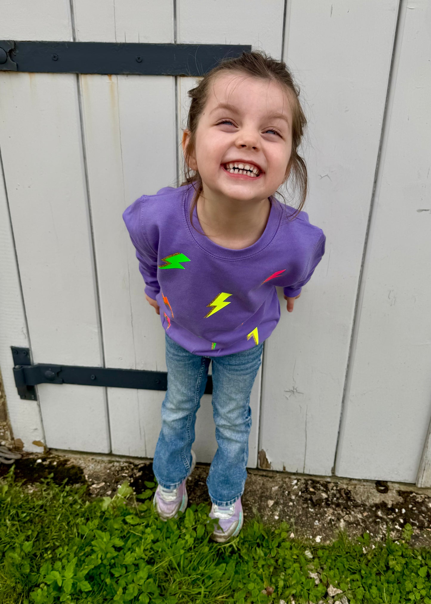Kids Neon Lightening Bolt Sweatshirt