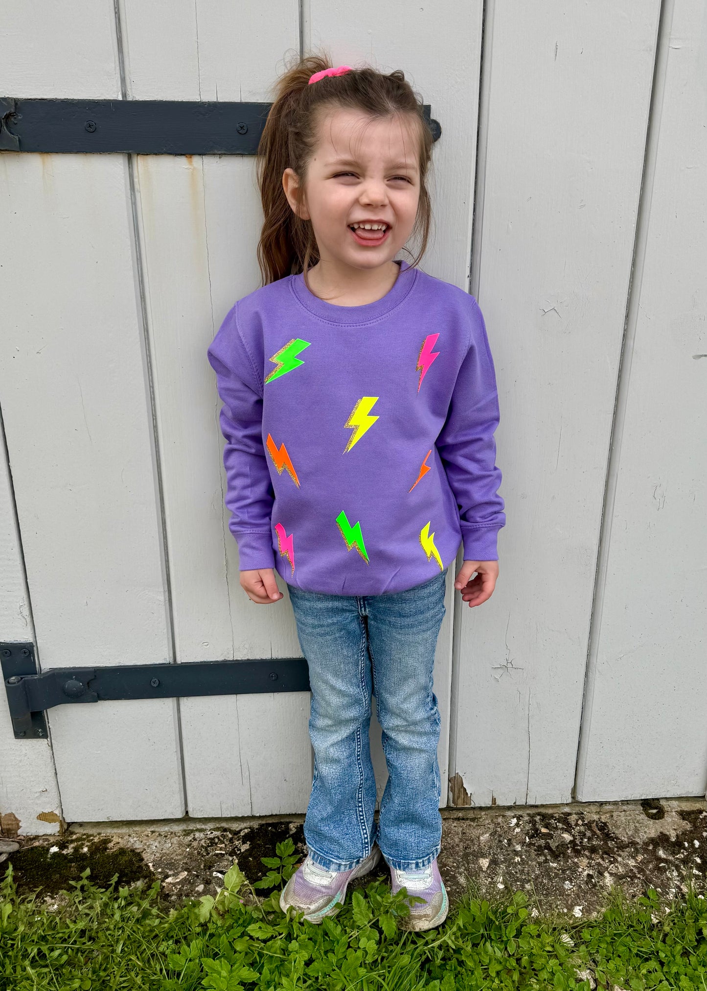 Adult Neon Lightening Bolt Sweatshirt