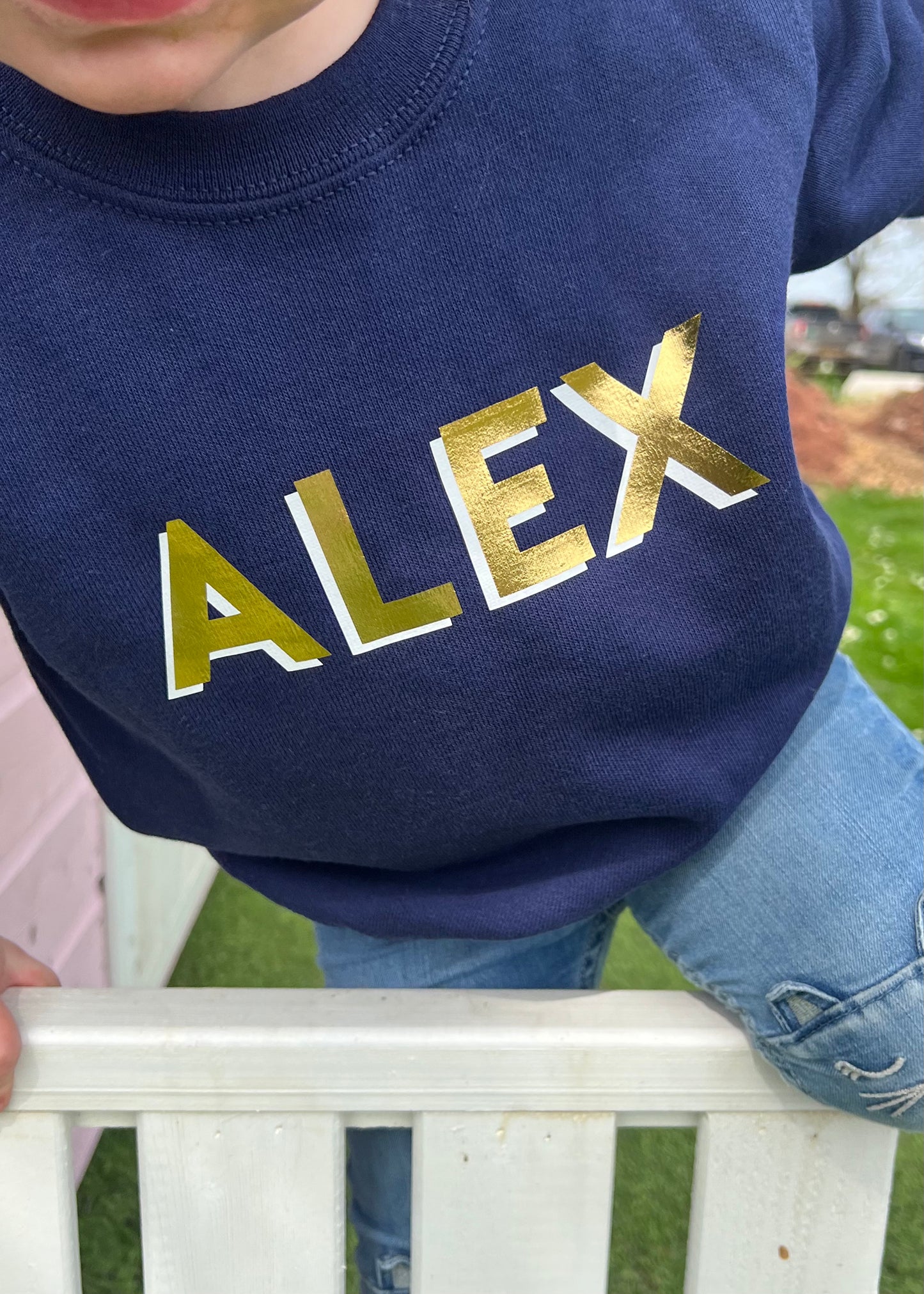 Kids Personalised Gold Name Sweatshirt