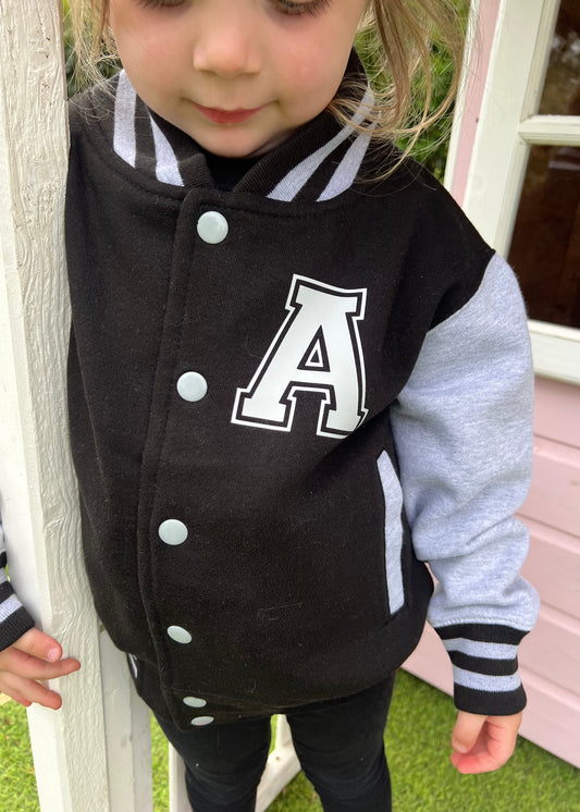 SALE Kids Personalised Varsity Initial Jacket - 3-4 years