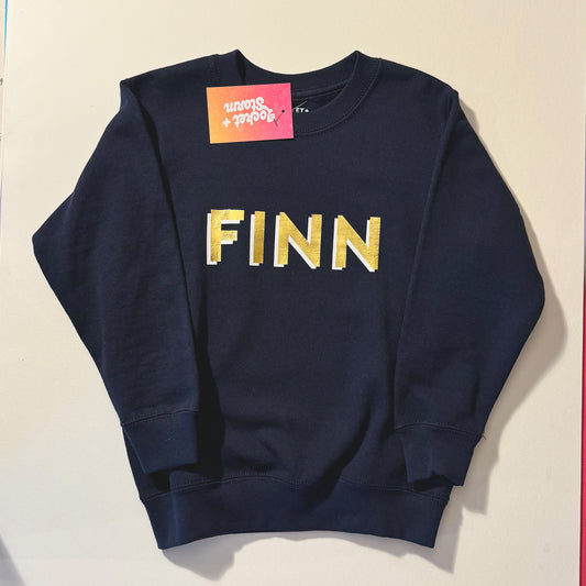 SALE Kids Personalised Gold Name Sweatshirt - 5-6 years