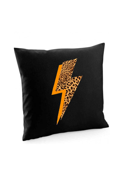 Neon Leopard Print Lightening Bolt Cushion