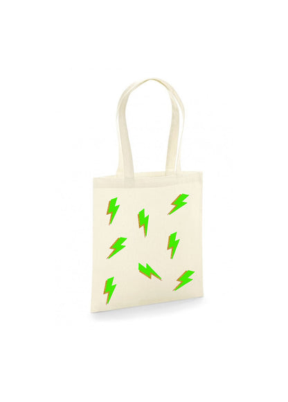 Neon Lightening Bolt Tote Bag