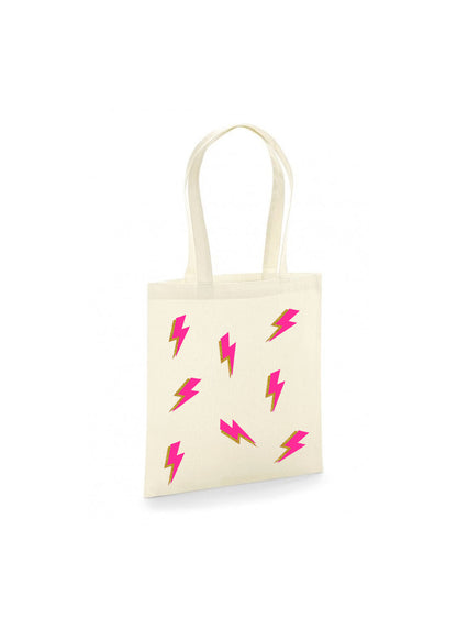 Neon Lightening Bolt Tote Bag