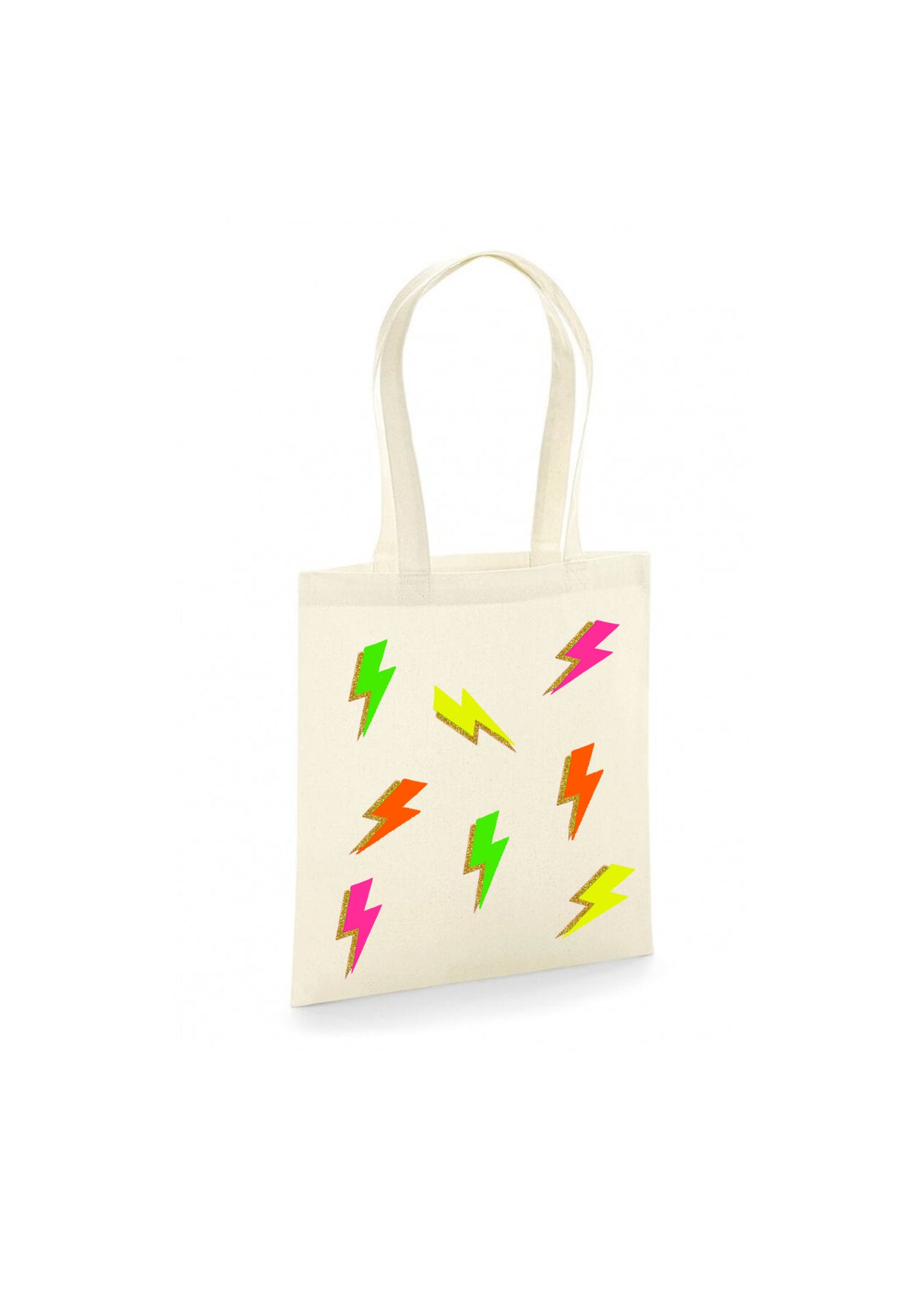 Neon Lightening Bolt Tote Bag