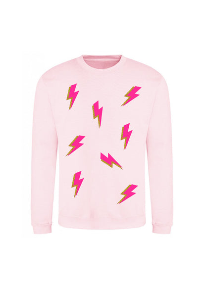 Adult Neon Pink Lightening Bolt Sweatshirt