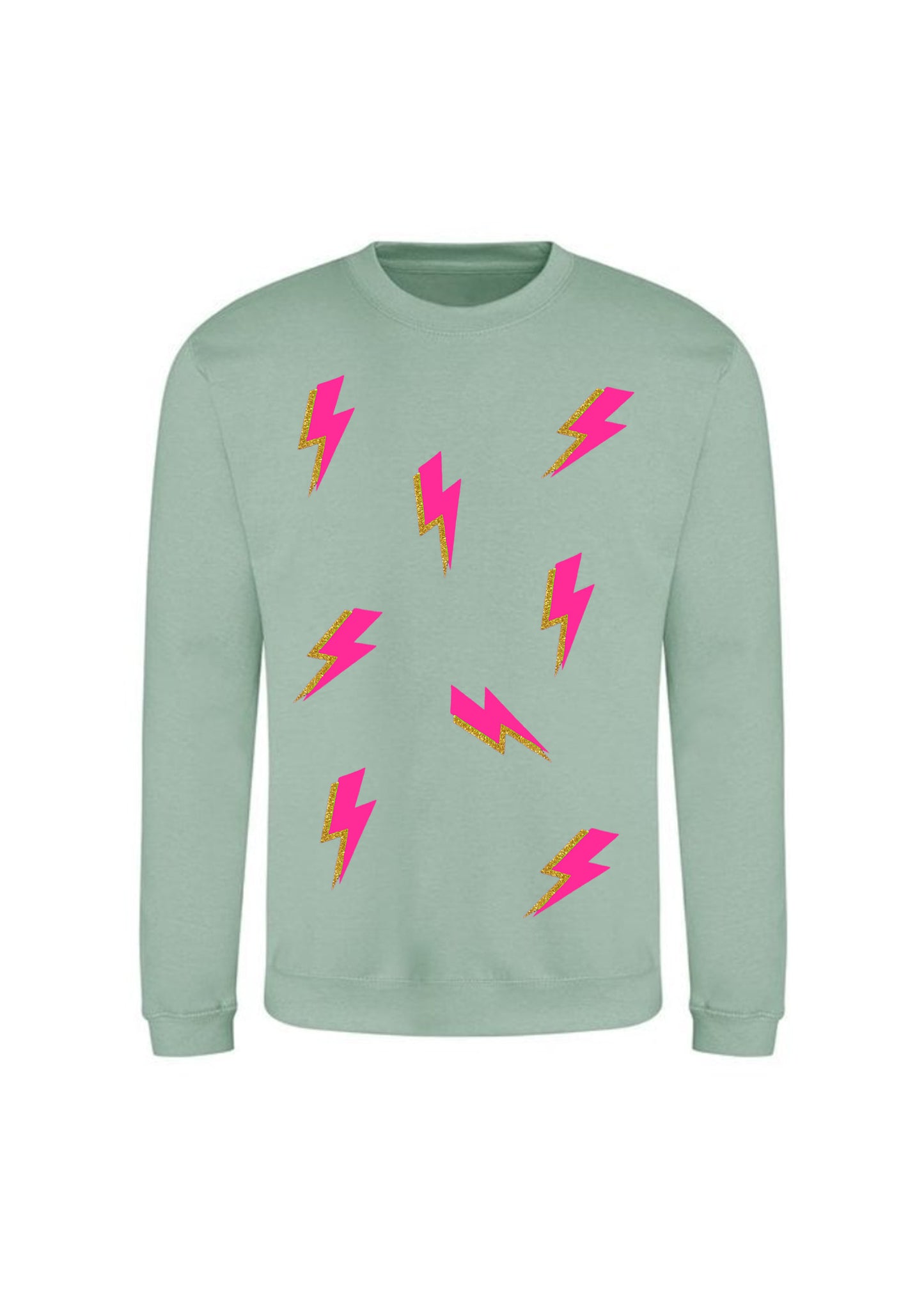 Adult Neon Pink Lightening Bolt Sweatshirt