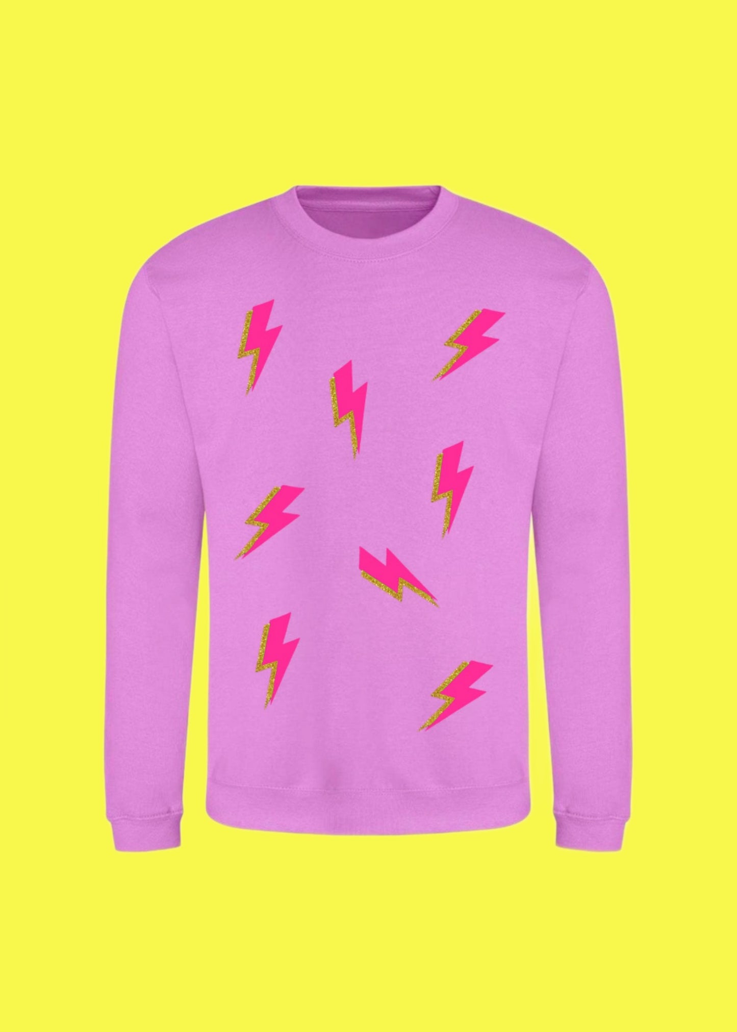 Adult Neon Pink Lightening Bolt Sweatshirt