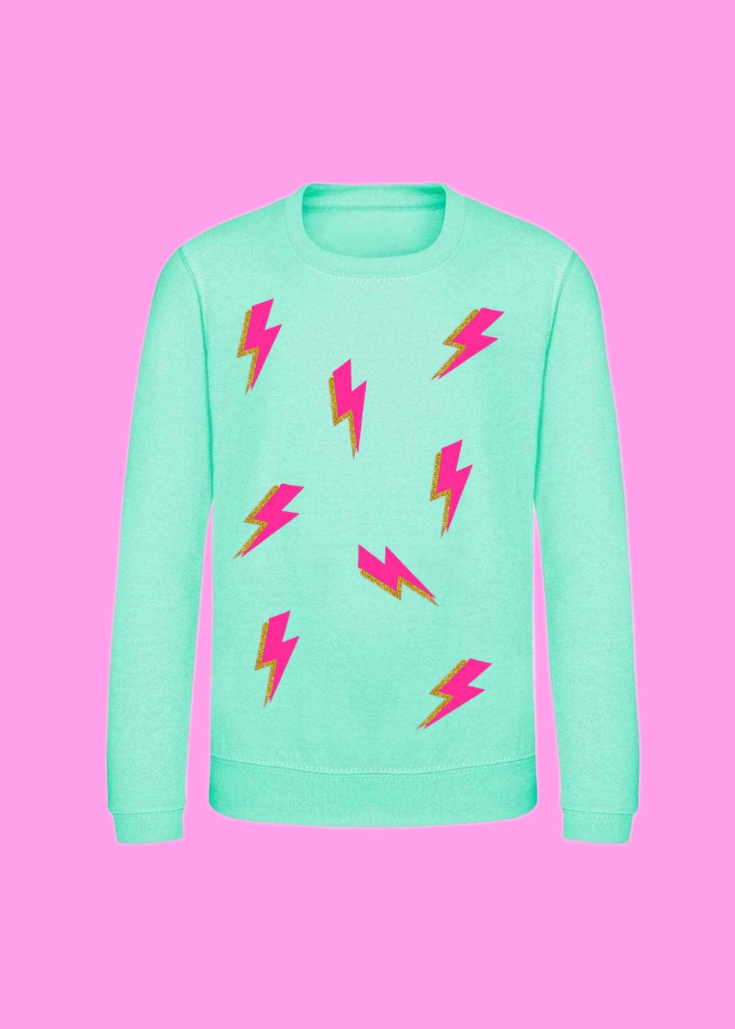 Adult Neon Pink Lightening Bolt Sweatshirt