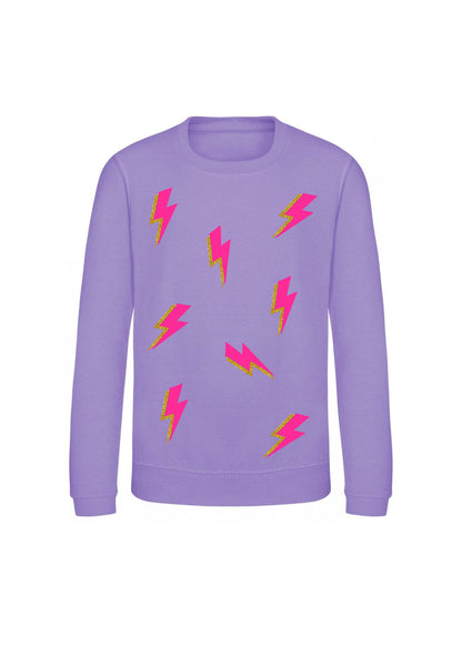 Adult Neon Pink Lightening Bolt Sweatshirt