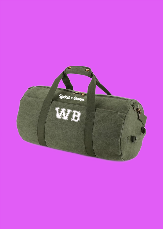 Personalised Vintage Barrel Bag